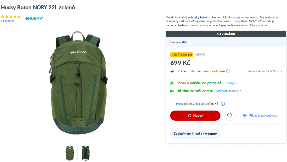 Městský batoh Husky Norry 22 litrů