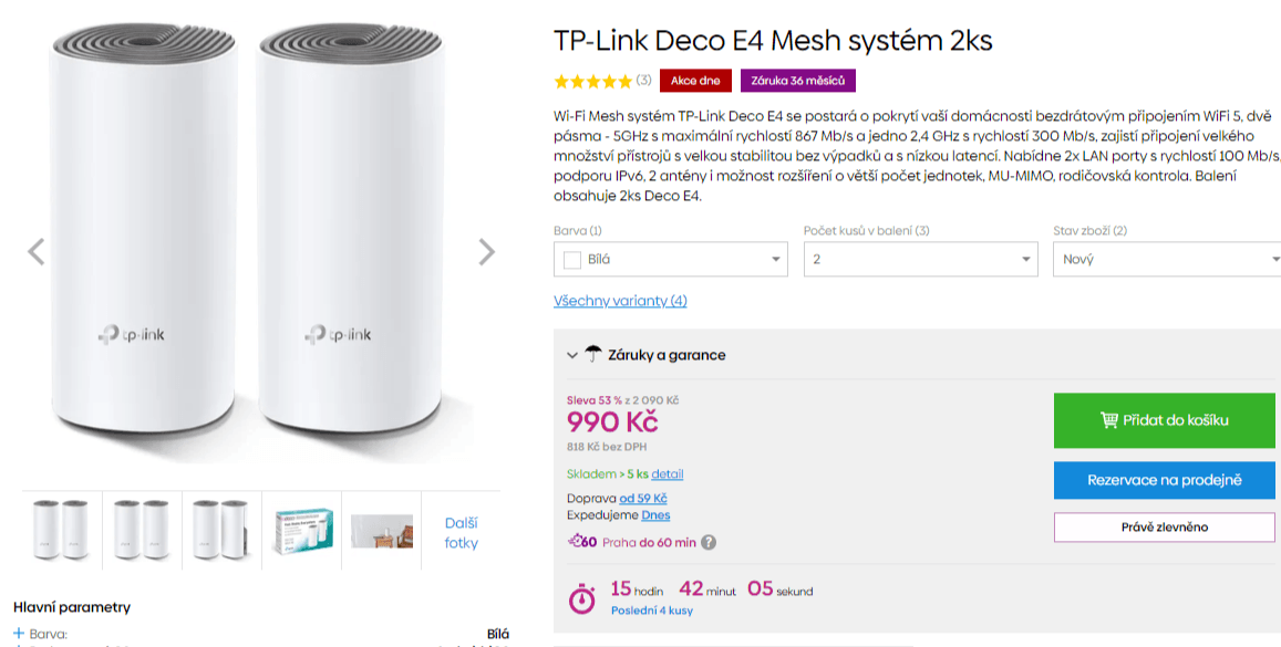 2x router TP-Link Deco, 260 m²