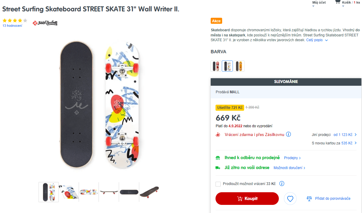 Skateboard Street Surfing 31" Cannon