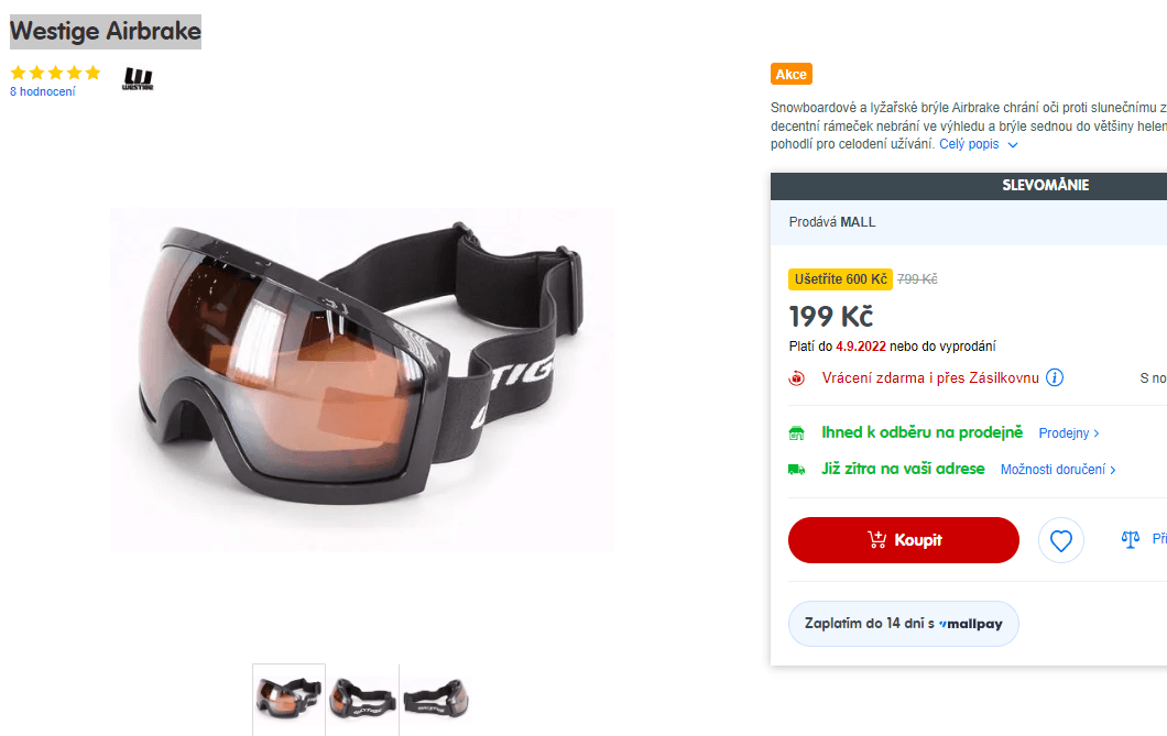 Lyžařské brýle Westige Airbrake