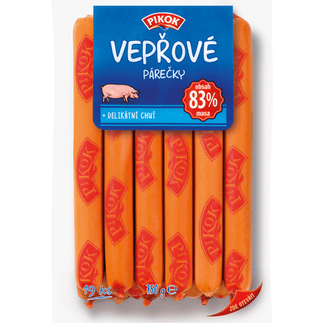 1+1 zdarma na vepřové párečky, 750gr