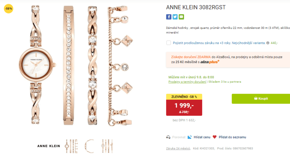 Hodinky a 3 náramky Anne Klein