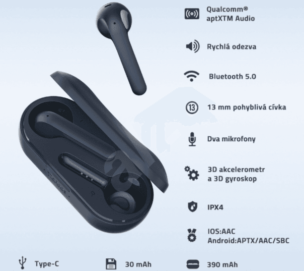 BT sluchátka TicPods 2 Pro+, TWS