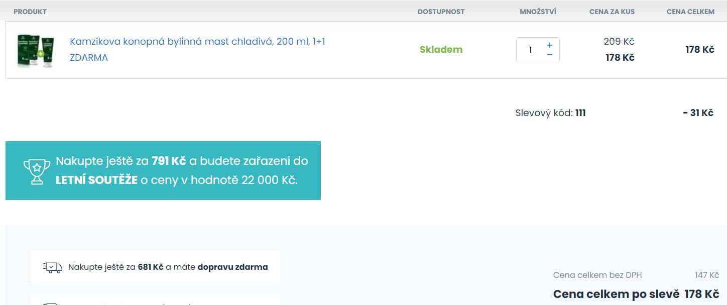 Konopná bylinná mast chladivá, 200 ml
