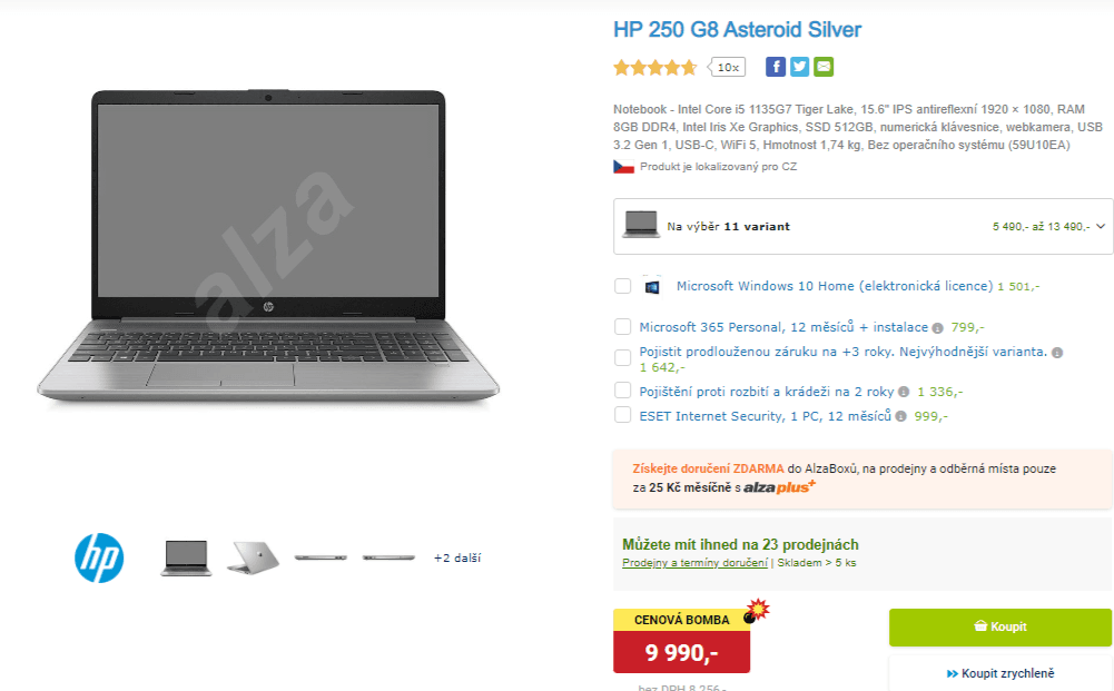 HP, i5 4,2GHz, 8GB RAM, SSD, 15,6"