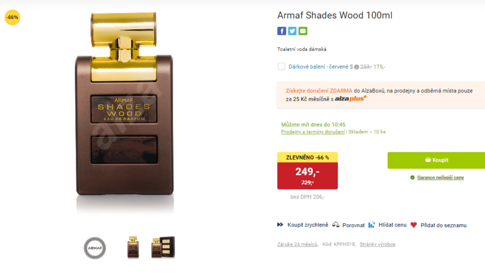 Pánská EdT Armaf Shades Wood, 100ml