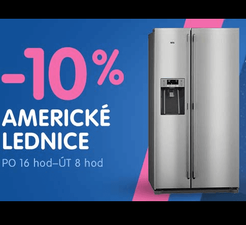 Extra sleva 10% na americké lednice