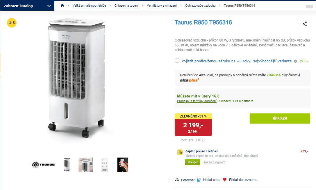 Mobilní ochlazovač vzduchu Taurus R850