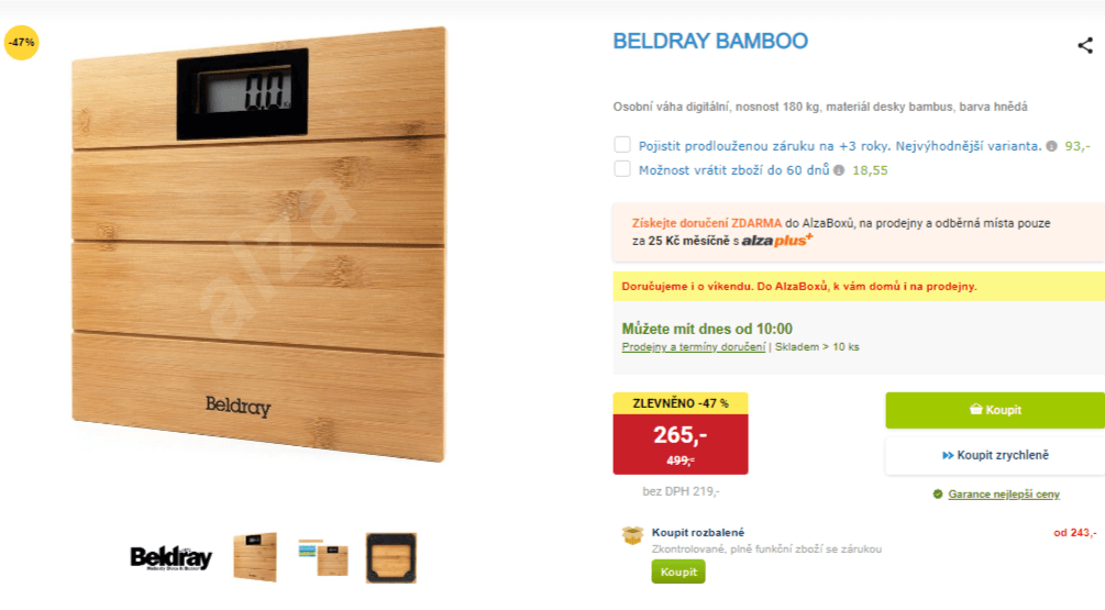 Osobní váha BELDRAY BAMBOO
