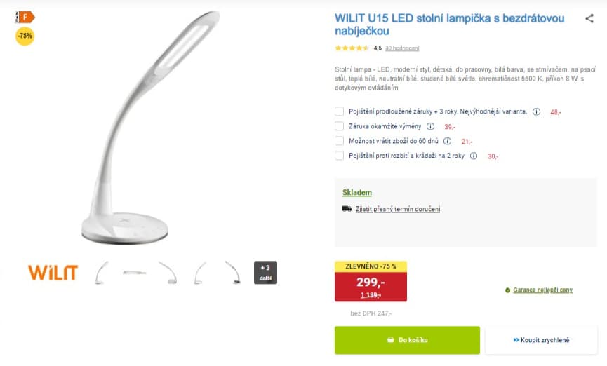 LED stolní lampa a nabíječka 5W