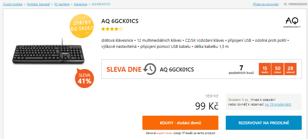 USB klávesnice AQ Galaxy, CZ/SK