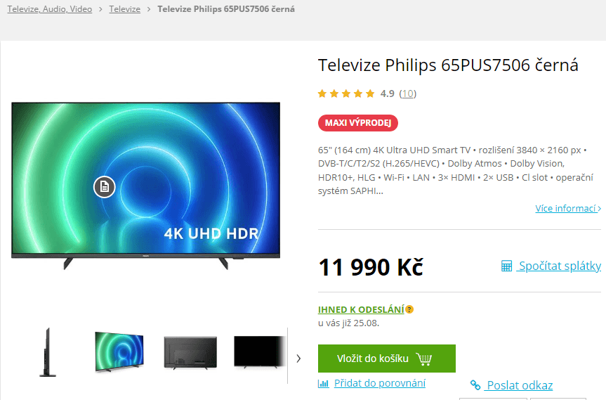 4K Smart, HDR, Atmos, 165cm, Philips