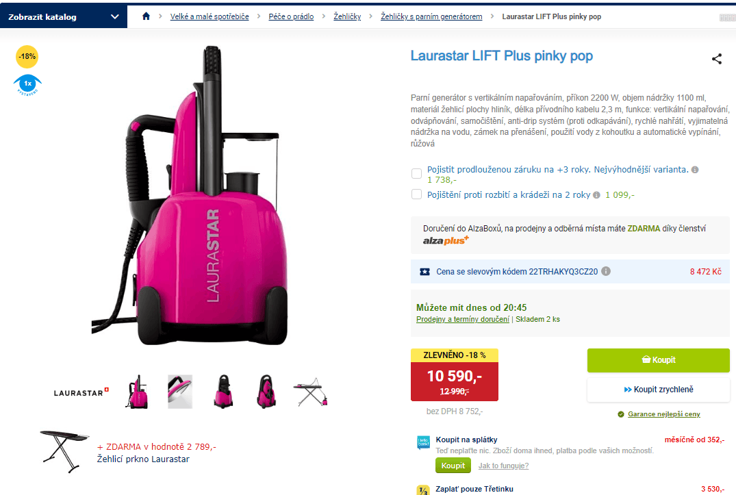Parní generátor Laurastar LIFT Plus