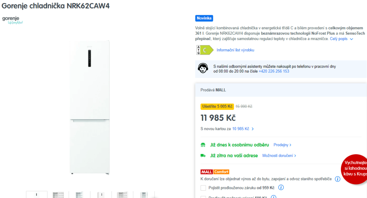 Lednice Gorenje, no frost, 200cm