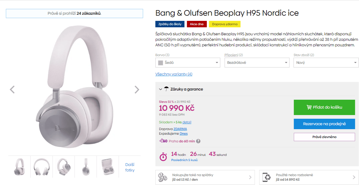 BT sluchátka Bang & Olufsen H95