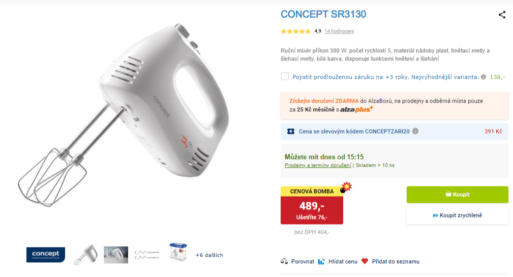 Mixér Concept, šlehá, hněte