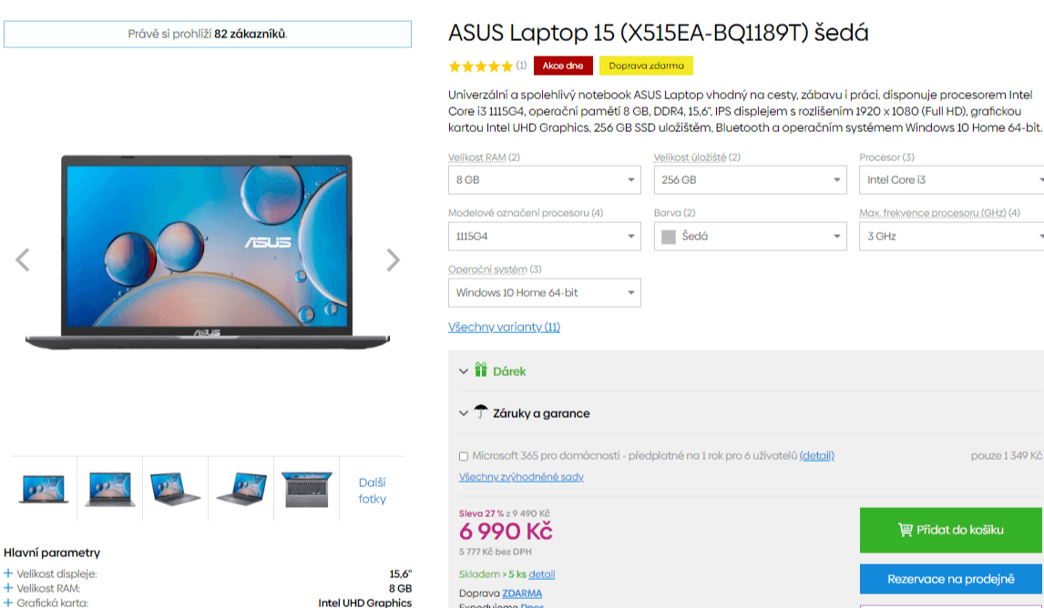 Asus, i3 4,1GHz, 8GB RAM, SSD, 15,6", 1,8kg