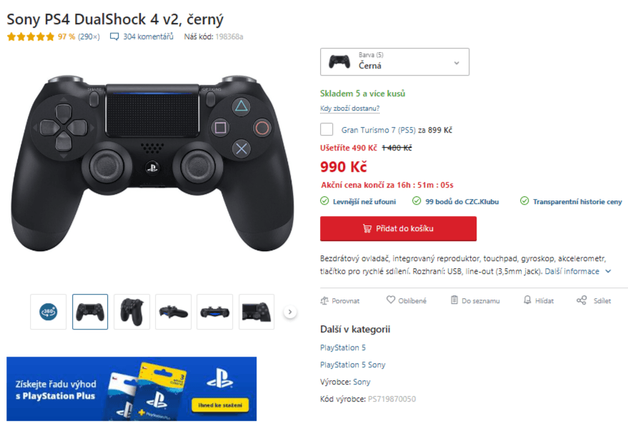 Ovladač na PS4 Sony DualShock 4 V2 