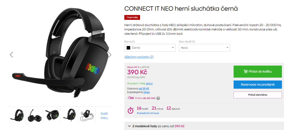 Herní sluchátka Connect IT NEO
