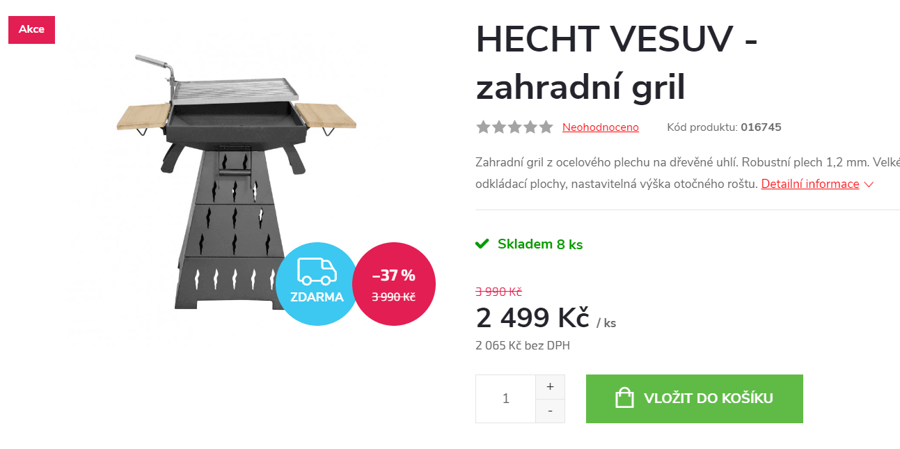 Gril na dřevěné uhlí Hecht VESUV