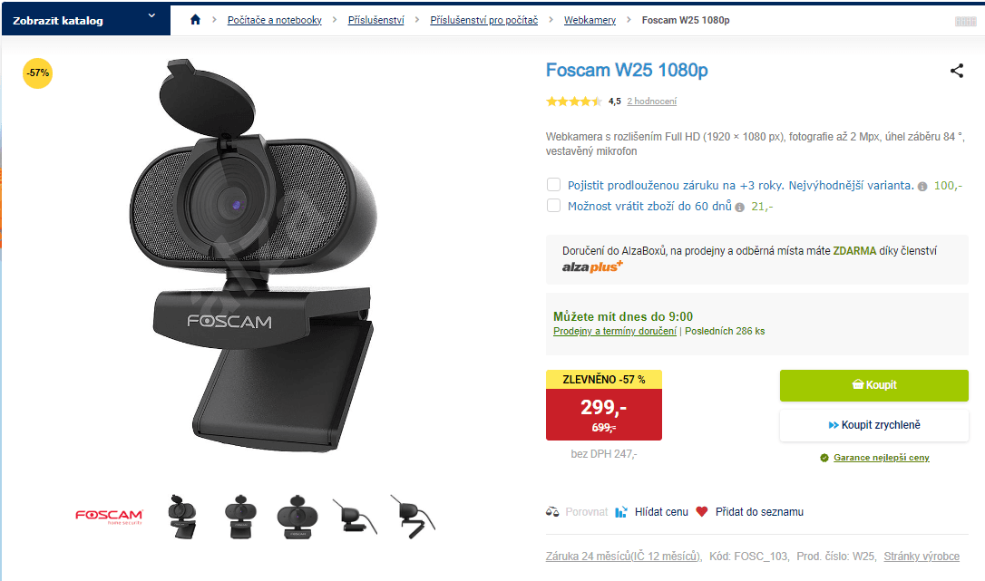 Webkamera Foscam W25 1080p