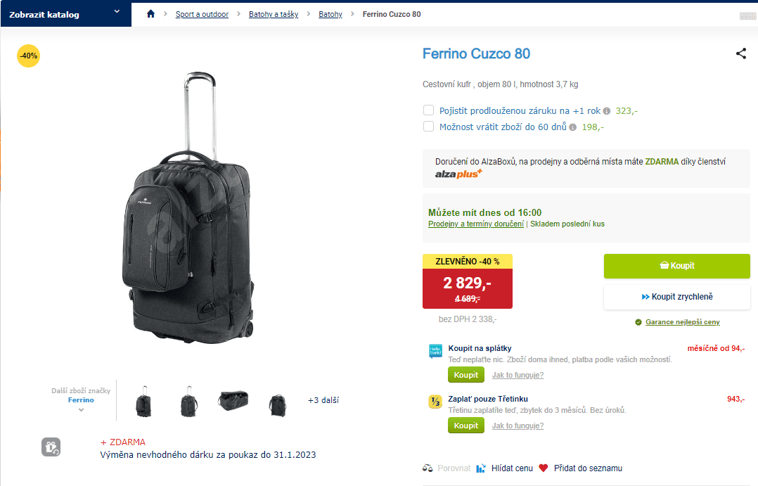 Cestovní kufr Ferrino Cuzco 80 l