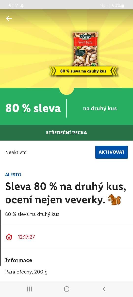 Sleva 80% na druhé balení para ořechů
