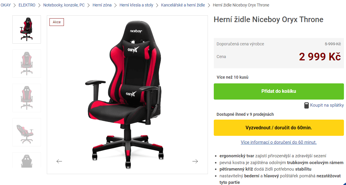 Herní židle Niceboy Oryx Throne 
