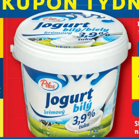 Bílý jogurt Pilos 1 kg, 3,9% tuku