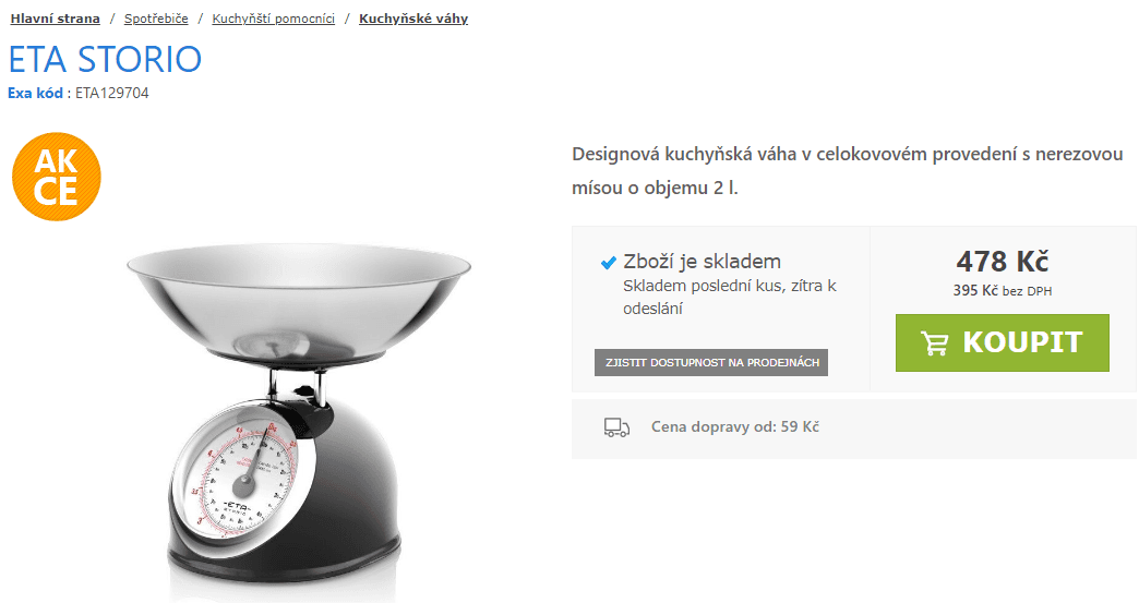 Kuchyňská váha Eta Storio, 5kg