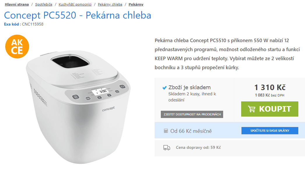 Domácí pekárna Concept