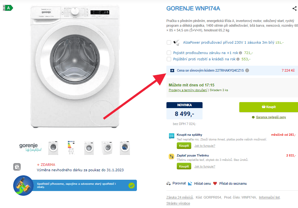 Pračka Gorenje, 7kg, 1400 otáček