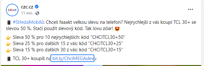 Sleva až 50% na TCL 30+ 4GB/128GB