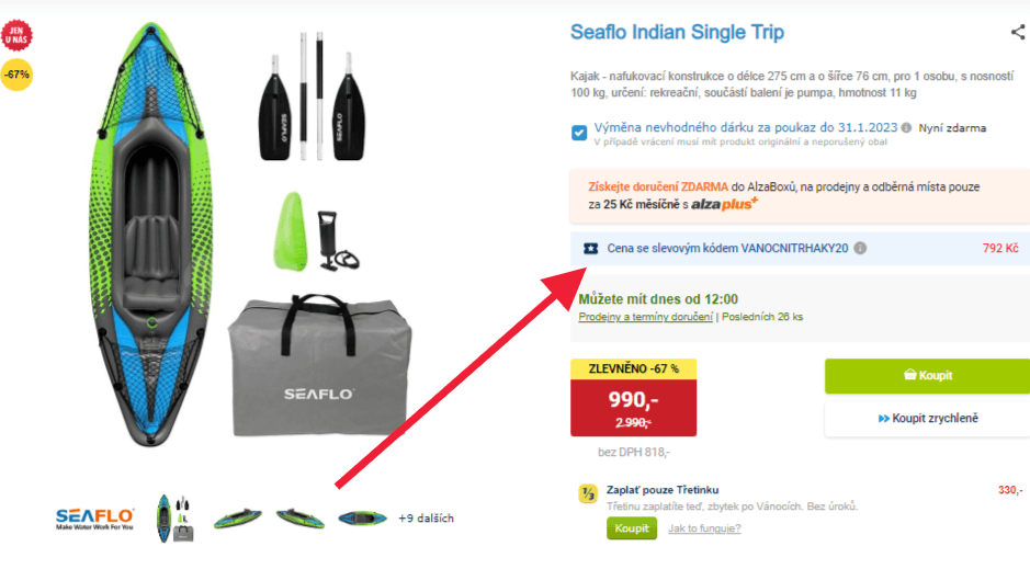 Nafukovací kajak Seaflo Indian Single
