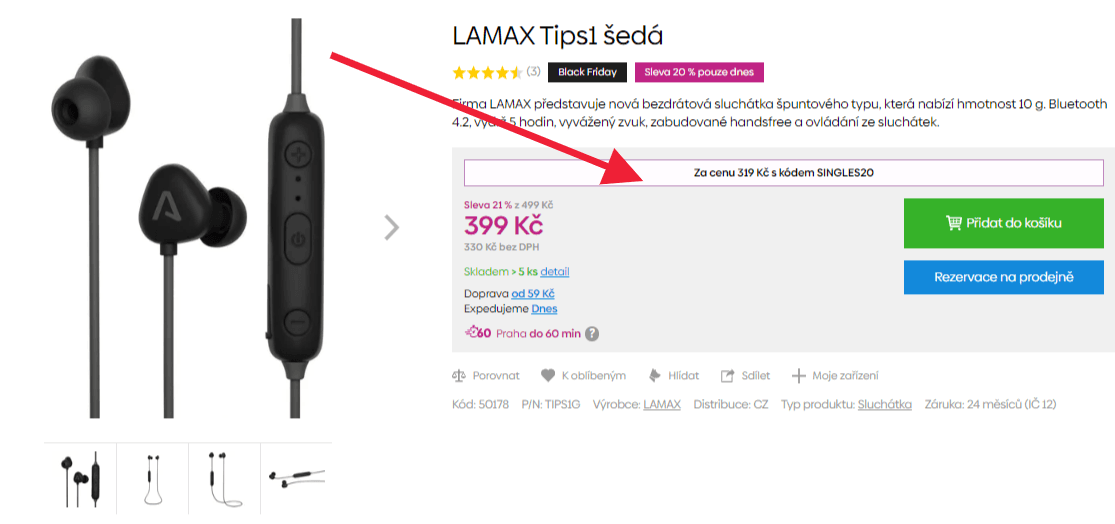 Špuntová BT sluchátka Lamax Tips1
