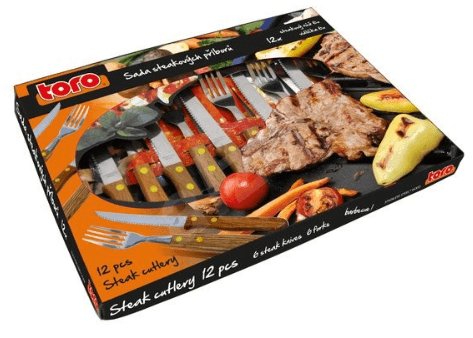 Steakový příbor Toro pro 6 osob, dřevo
