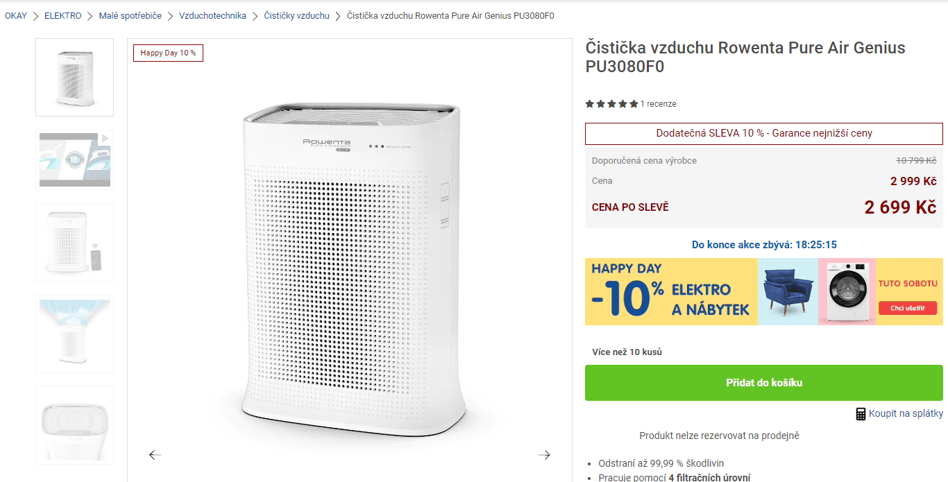 Čistička vzduchu Rowenta Pure Air Genius