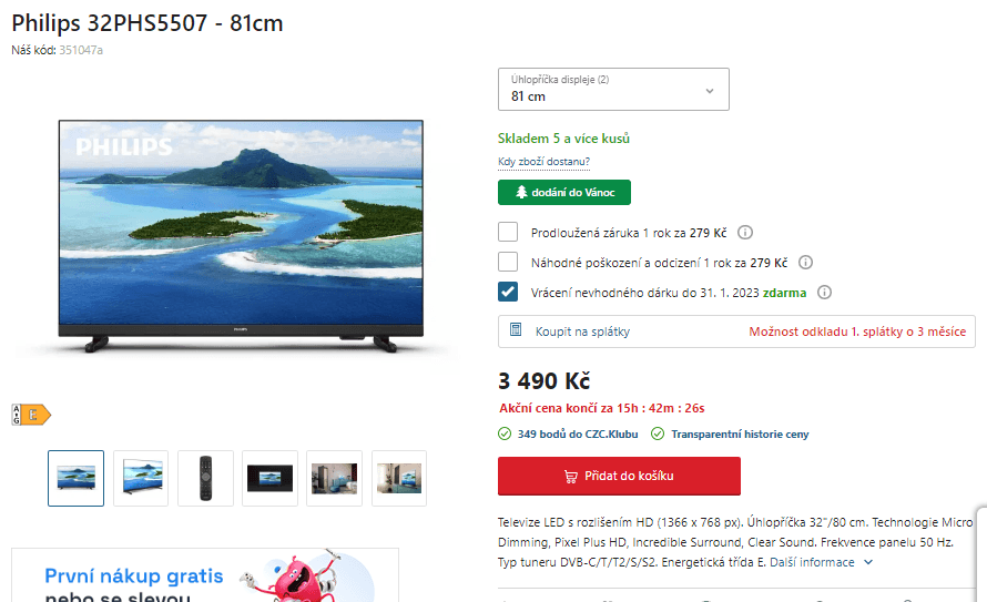 HD LED TV, T2, 80 cm, Philips