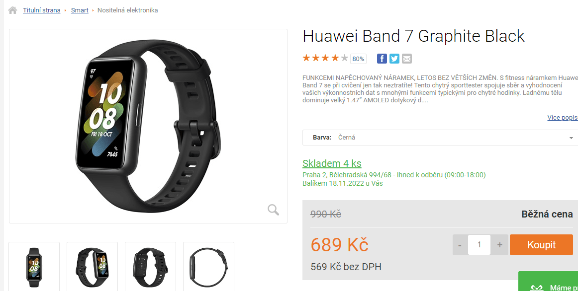 Chytrý náramek Huawei Band 7