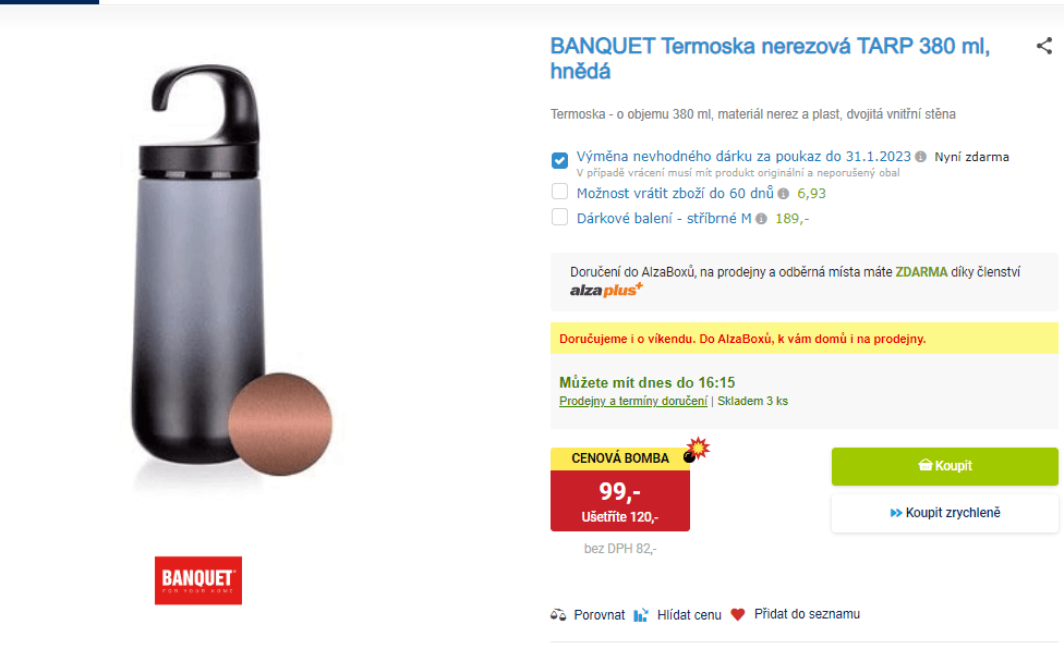 Termoska nerezová Banquet 380 ml