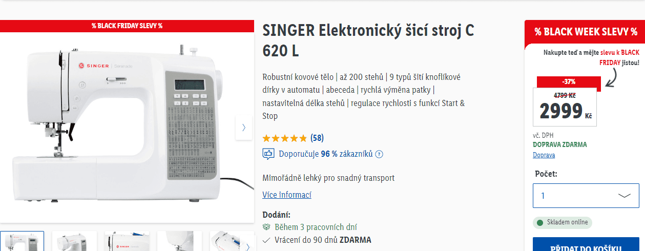 Šicí stroj Singer, 200 programů