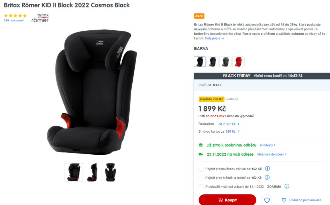 Autosedačka 15-36 kg Britax Römer KID II