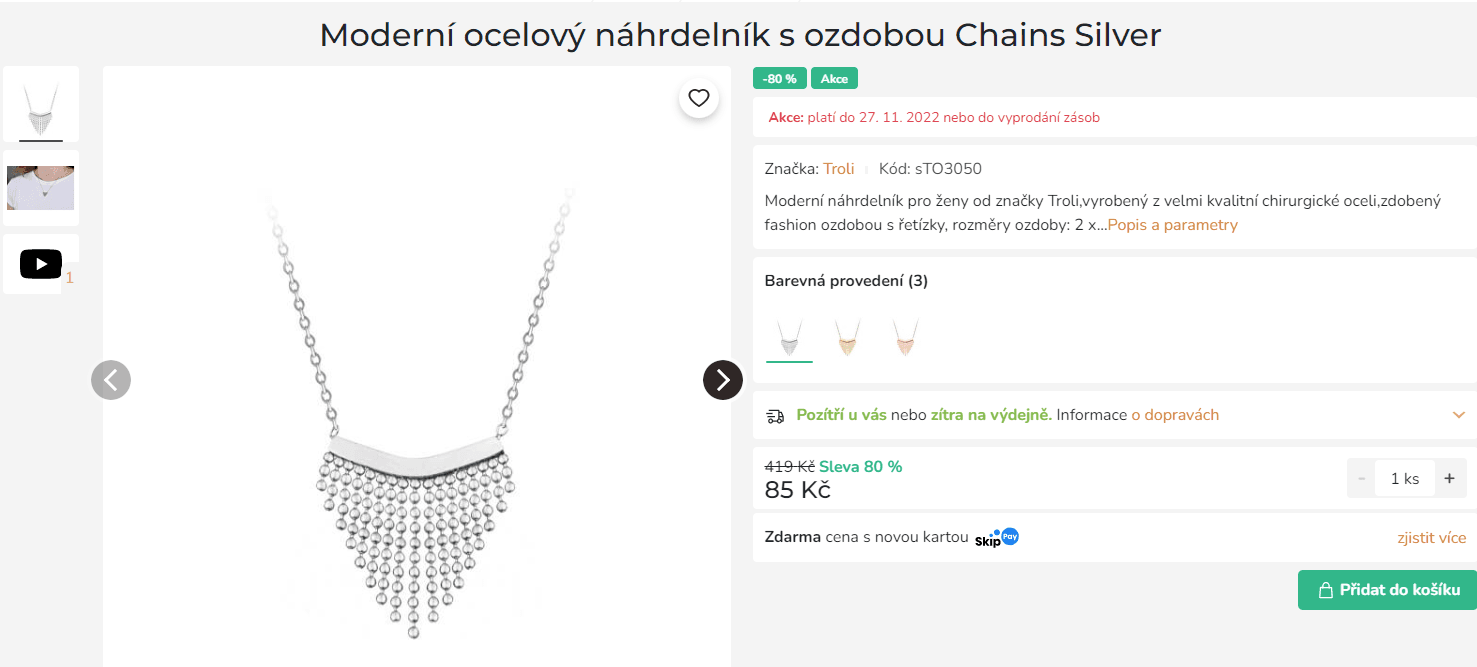 Ocelový náhrdelník s ozdobou Chains Silver