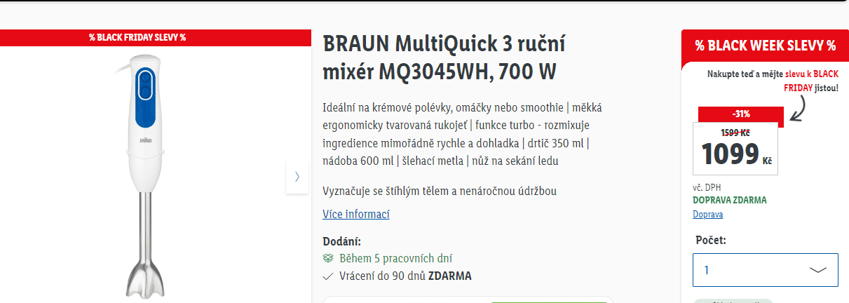 Mixér BRAUN MultiQuick 3
