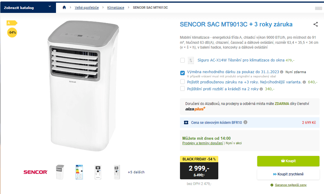 Mobilní klimatizace Sencor SAC MT9013C