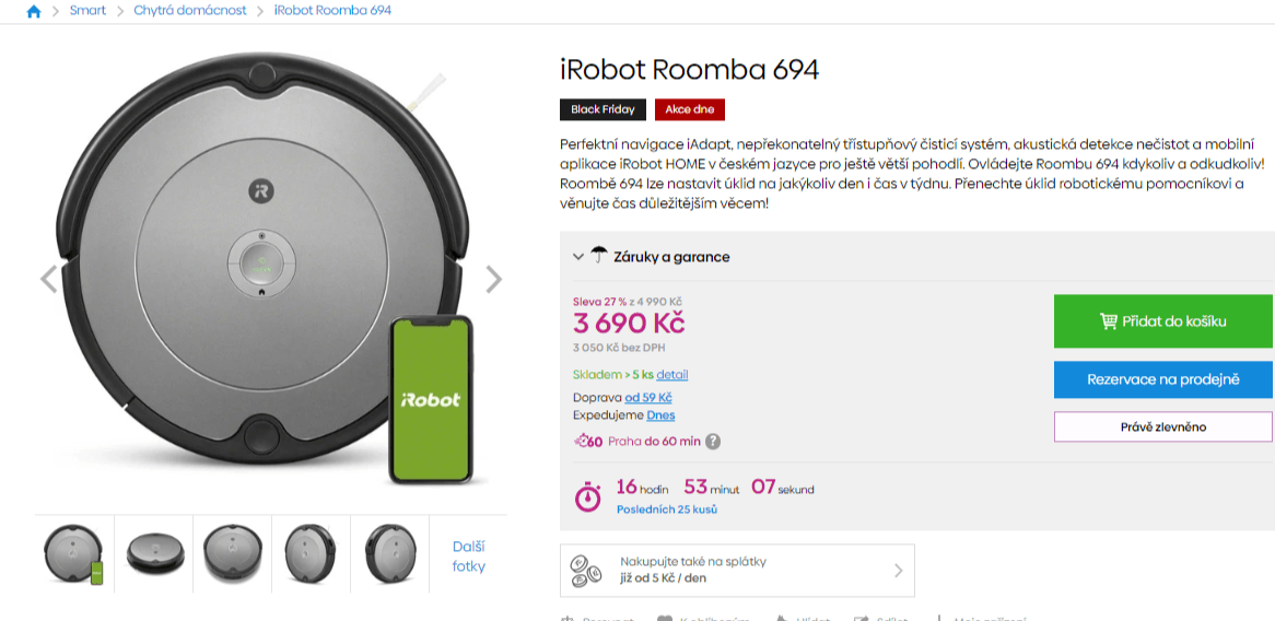 Robotický vysavač iRobot Roomba 694