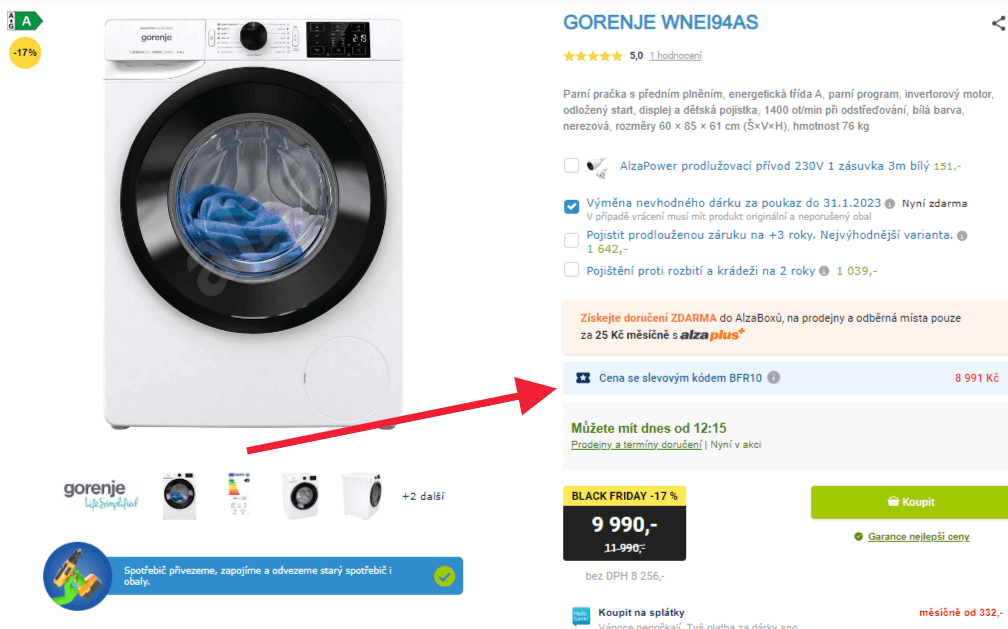 Parní pračka Gorenje, 9kg, 1400 ot