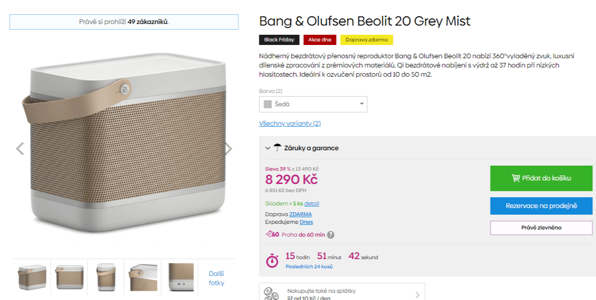 BT repro Bang & Olufsen, 70W, 23x19cm