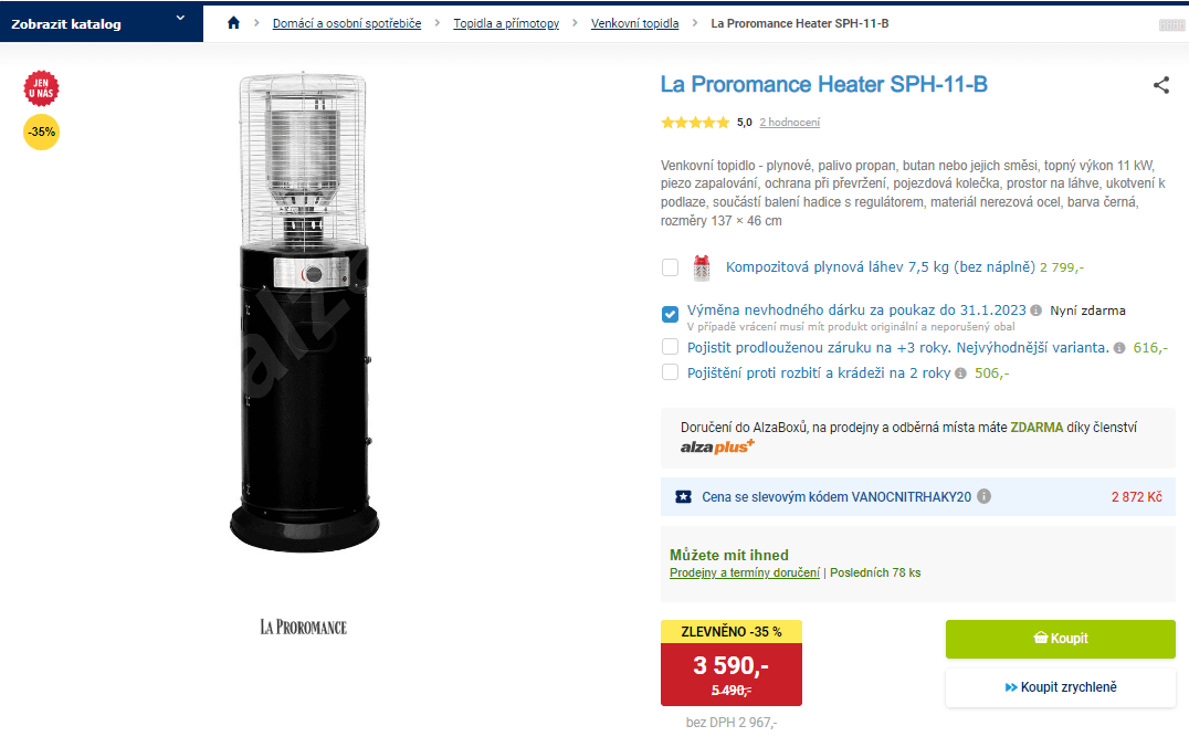 Topidlo La Proromance Heater SPH-11-B