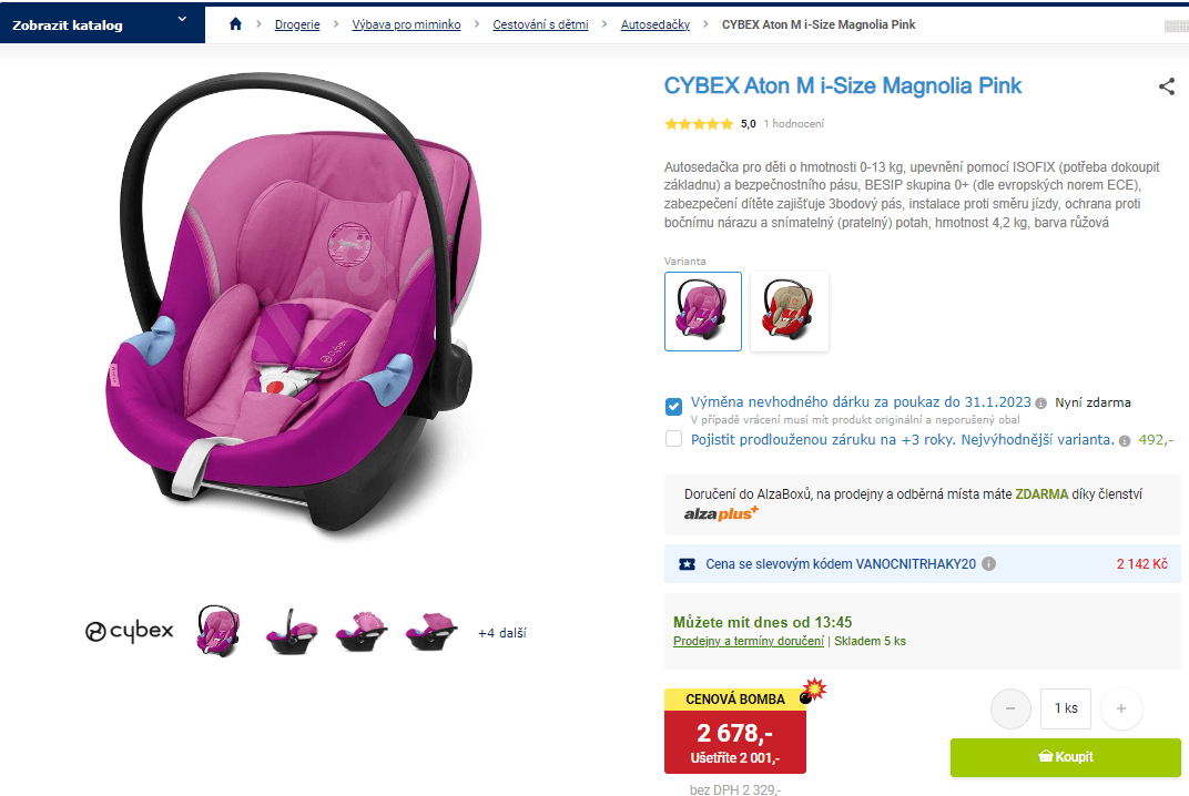 Autosedačka Cybex Aton M i-Size, 0-13 kg